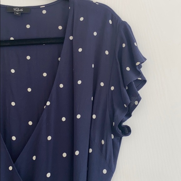 Rails Brenna wrap Dress Navy Polka Dots - Picture 3 of 4